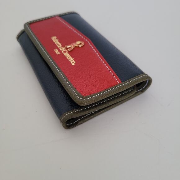 Roberta Di Camerino Italian Vintage Leather Key Case Wallet Smalll Blue Red - Picture 7 of 11